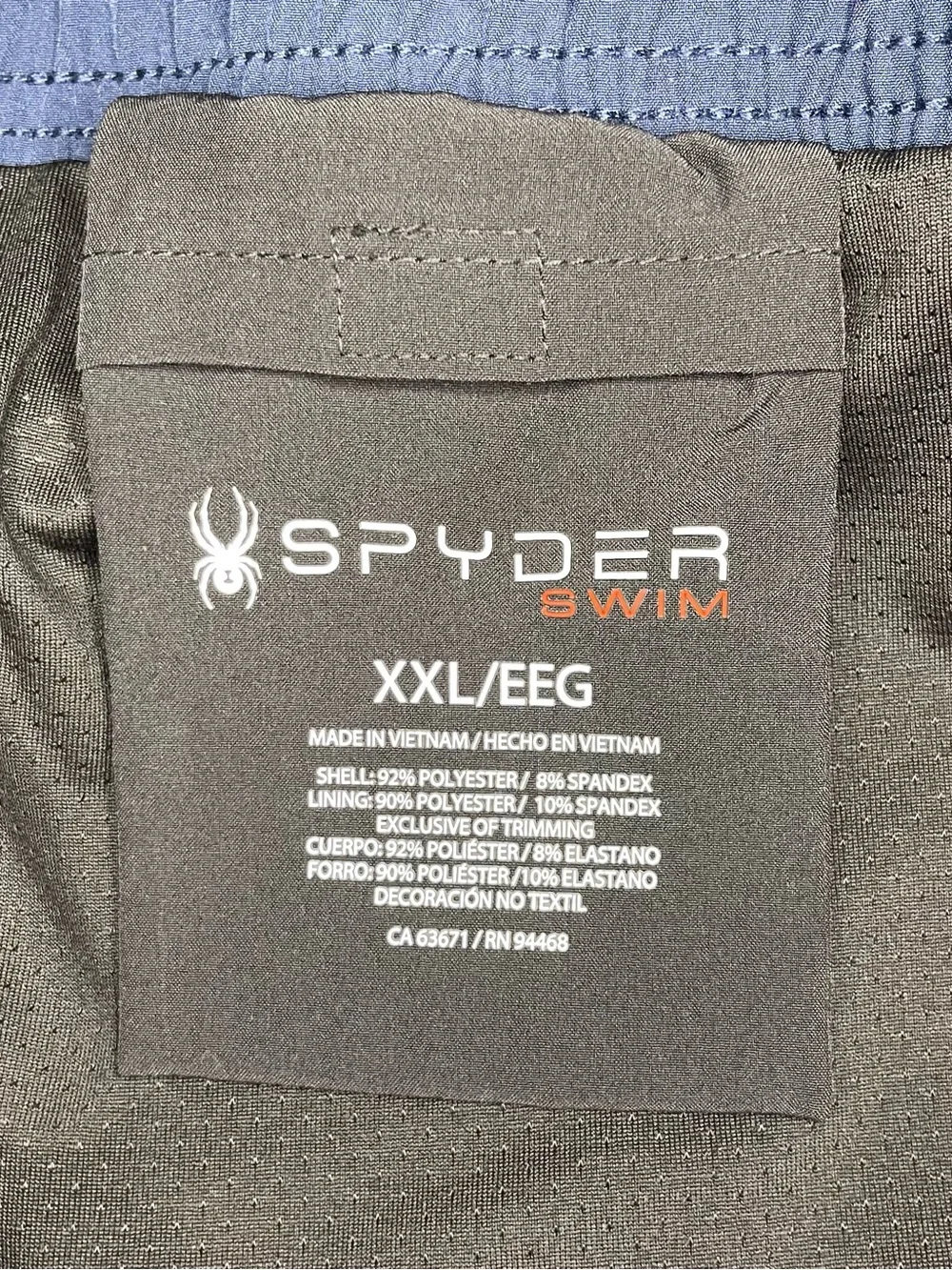 Spyder Men's Dark Blue Geometric Swim Trunks